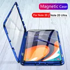 Магнитный поглощающий чехол для Samsung Note 20, двухсторонний чехол из закаленного стекла с полной защитой для Samsung S20 Note 10 Plus