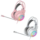 Игровые наушники объемный звук стерео проводные наушники USB микрофон гарнитура 4D звуковые эффекты черный, белый, розовый Великобритания