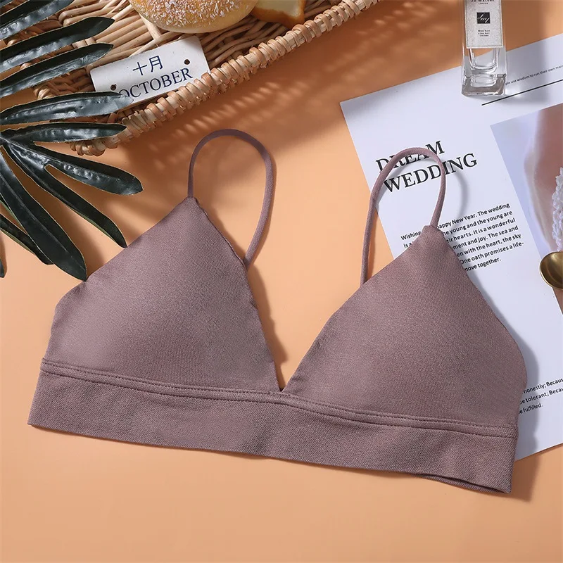 

Summer Women Bra French Triangle Tube Top Sexy Seamless Bras Camisole Wireless Backless Lingerie Bralette