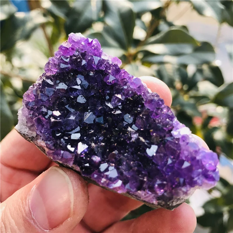 

Natural amethyst cluster quartz crystal geode specimen healing