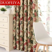 2022 american printing pastoral shading cloth bay window european style curtain screen curtains for living dining room bedroom