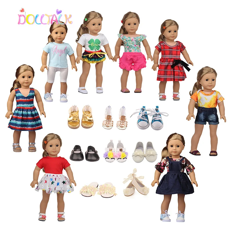 

Toy Accessories Summer Fashion Clothes Trendy ShoesSuitable For 18 Inch American Doll & 43cm New Born Baby Doll Clothes