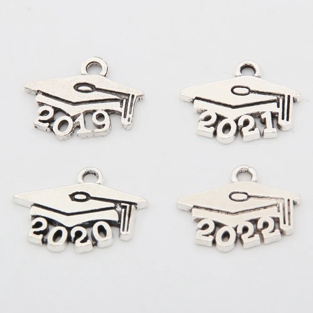 20Pcs Silver Color 2020 Retro Doctorial Hat Charms Graduation Cap Bracelet keychain DIY Metal jewelry Crafts A292/A3352/A3353 | Украшения и