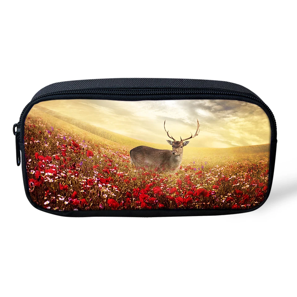 

Детский чехол для карандашей с принтом сказочного оленя, школьные принадлежности для учеников, детские школьные сумки для ручек, милые косм...