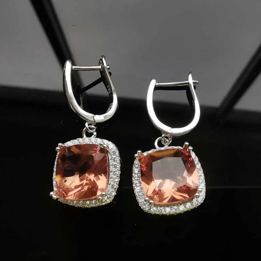 FFGems Big Stone Square 10mm Zultanite Earring 925 Silver Sterling Diaspore Color Change Fine Jewelry For Women Party Gift | Украшения и