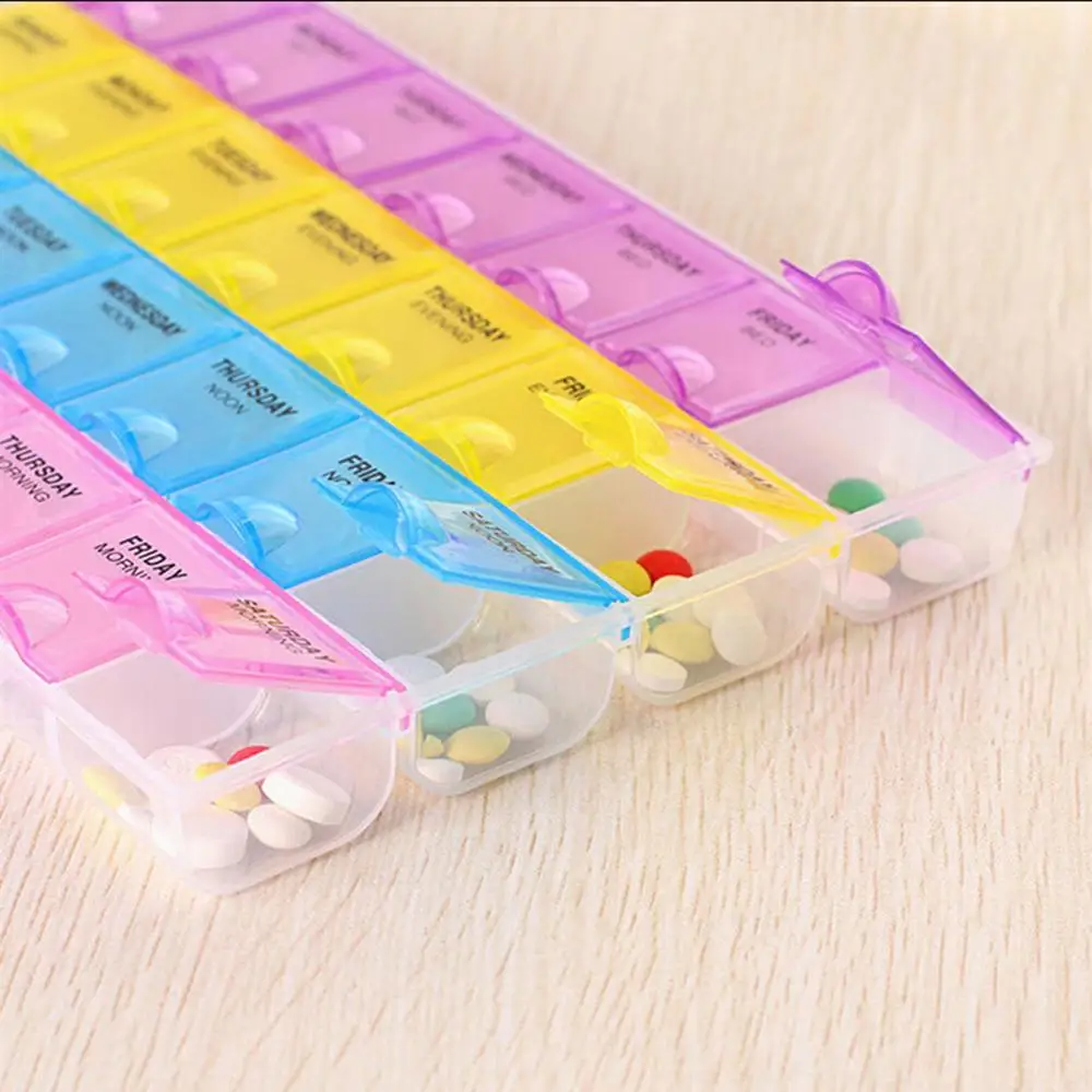 

7Squares 28 Squares Weekly 7 Days Tablet Pill Box Holder Medicine Storage Organizer Container Case