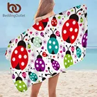 Постельное белье Outlet Божья коровка банное полотенце мультяшная микрофибра пляжное полотенце насекомое животное коврик для пикника 75x150 см цветное тонкое одеяло Прямая поставка