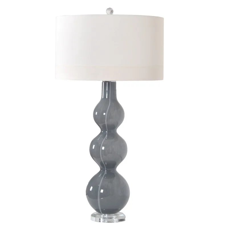 

Роскошный Американский светильник, прикроватная лампа в стиле ретро, для гостиной, спальни, простой современный креативный серый ночник в с...