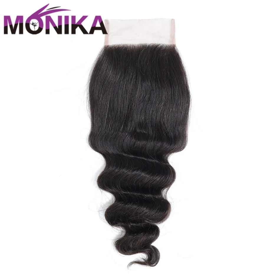 Monika индийские волосы свободные глубокая волна Закрытие человеческих волос