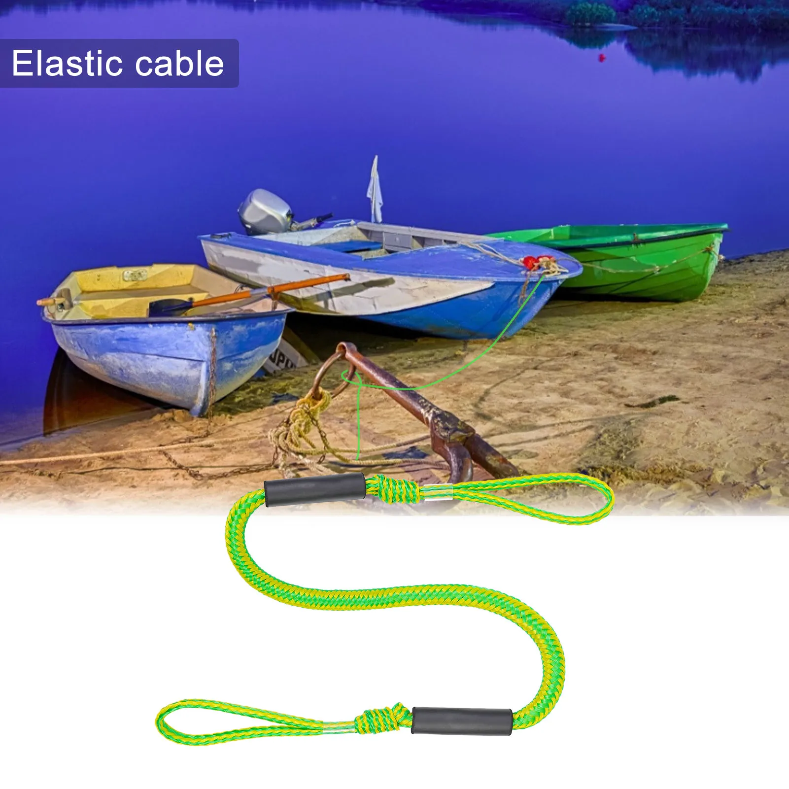 

1.2-1.6M Kayak Mooring Rubber Band Shock Absorption Stretch Buoy Rope Used For Terminal Elastic Rope Anchor Cable Accessories