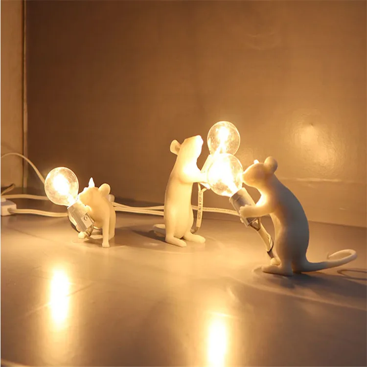 Светодиодный настольный светильник Hiyork из смолы с мышкой крысы