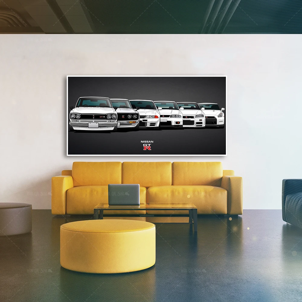 Картина на холсте HD принты Модульная картина Современная Nissan Skyline GTR автомобильные картины прикроватная домашняя декоративная настенная наклейка плакаты