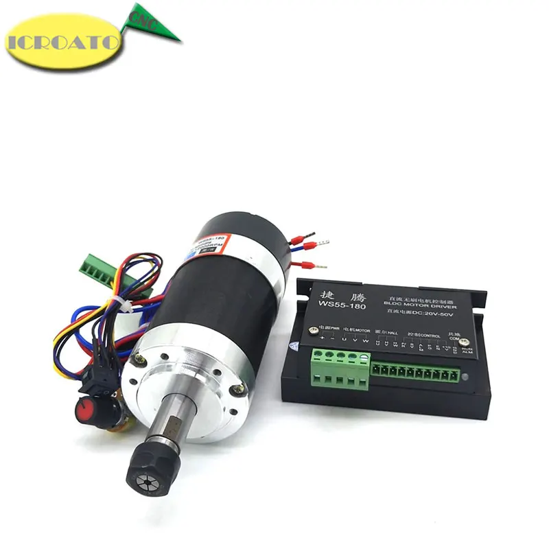 ICROATO DIY гравировальная машина WS55 180 бесщеточный шпиндель с драйвером управления