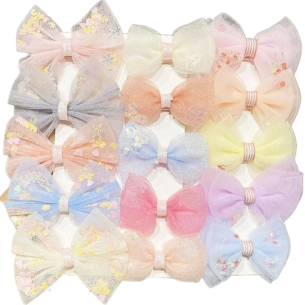 Прямая поставка 5 шт./компл. милые детские заколки для волос с бантом тканевые