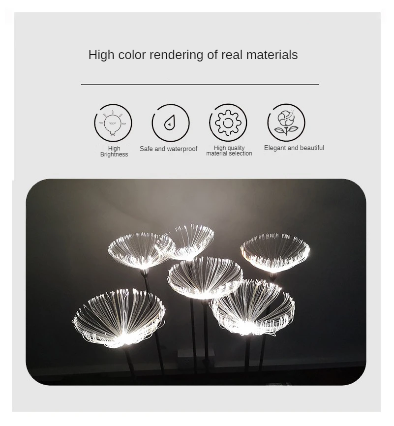 Solar Garden Lights 7 Color Changing Outdoor Decorative IP65 Waterproof Light Powered Flower for Yard Patio | Лампы и освещение