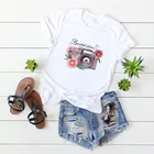 Модная Повседневная футболка с графическим принтом камеры 90-х и 80-х годов, женская футболка, женская блузка, топ, футболка с графическим принтом