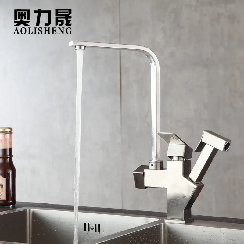 Смеситель для кухонного крана с одной ручкой распыляющий носик вращением на 360