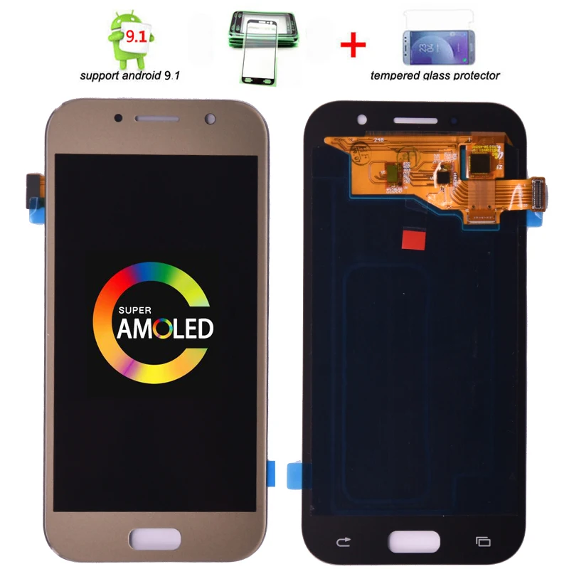 Сменный Super AMOLED ЖК дисплей для SAMSUNG GALAXY A5 2017 Duos A520 A520F A520K сенсорный экран с цифровым