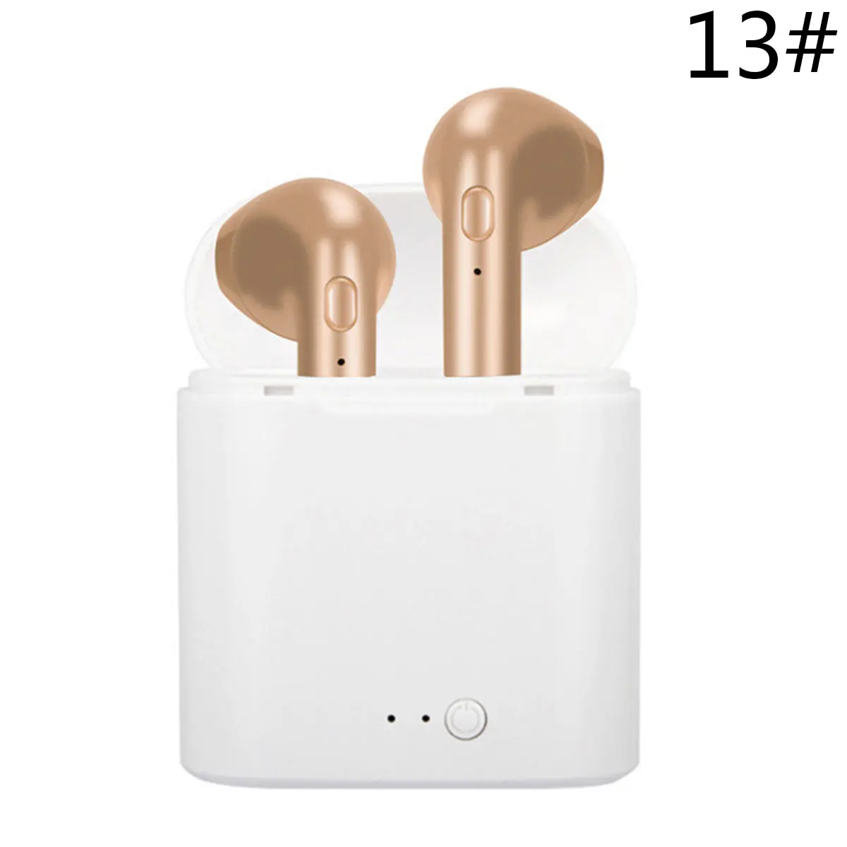 2 gold with box Беспроводная мини Bluetooth Спортивная гарнитура I7s TWS в уши Bluetooth гарнитура с зарядным устройством для мобильного телефона IPhone huawei samsung - Цвет: 2 gold with box