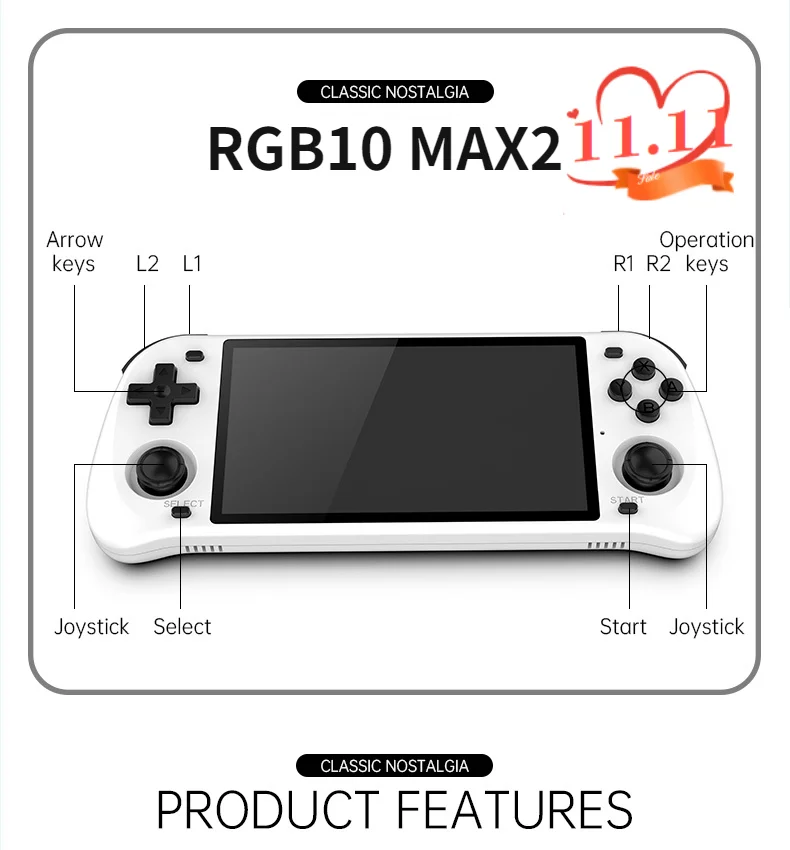 

Консоль игровая POWKIDDY RGB10 Max2 256G, 5,0 дюйма, с открытым исходным кодом