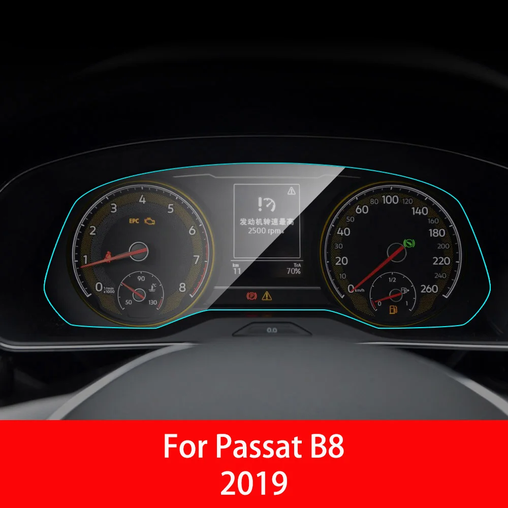 For Passat B8 2019 Автомобильная панель для инструментов, Защита экрана для Volkswagen VW Passat B7 B8 Magotan, автомобильная интерьерная Мембрана для приборной панели, защитная пленка из ТПУ - Название цвета: For Passat B8 2019