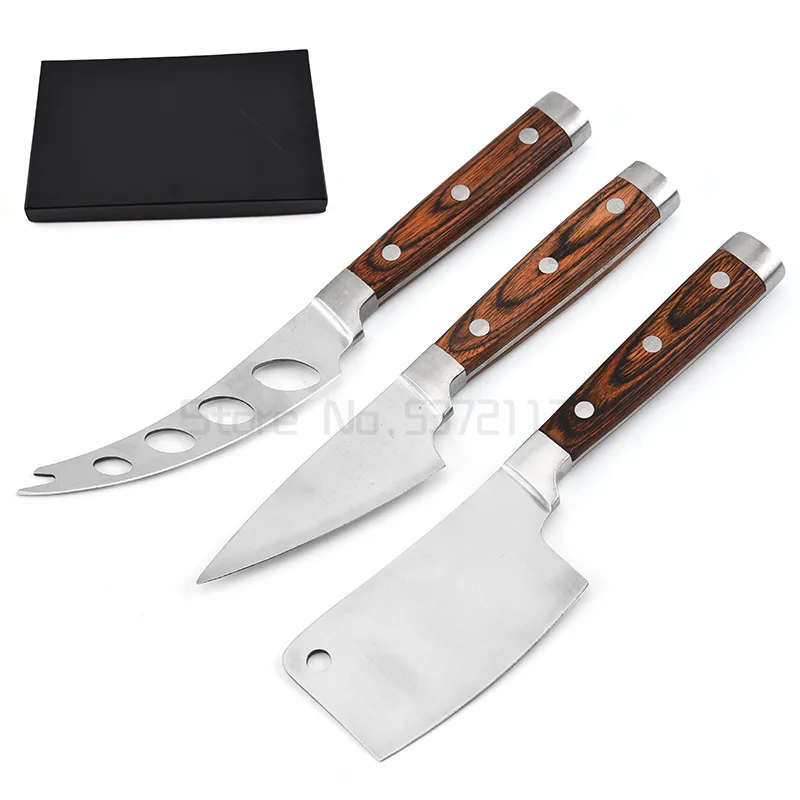 

Нож для сыра из нержавеющей стали с ручкой из розового дерева, Подарочный нож для сыра, нож для масла, кухонная утварь для выпечки