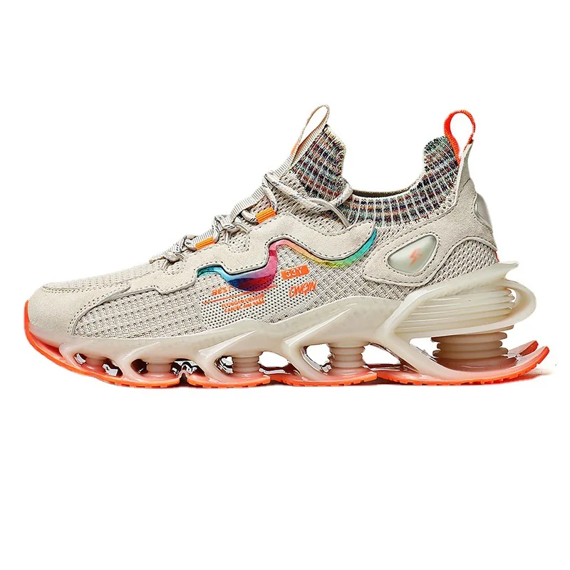 

2021 New Men's Breathable Mesh Sneakers Height Increasing Leisure Running High-Top Men's Shoes
