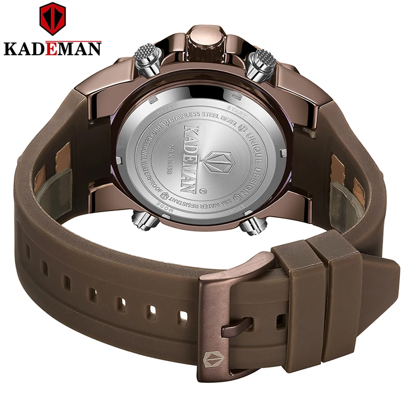 

KADEMAN Military Watches Dive 30M Rubber Strap LED Watches Men Top Brand Luxury Quartz Watch reloj hombre Relogio Masculino 2020