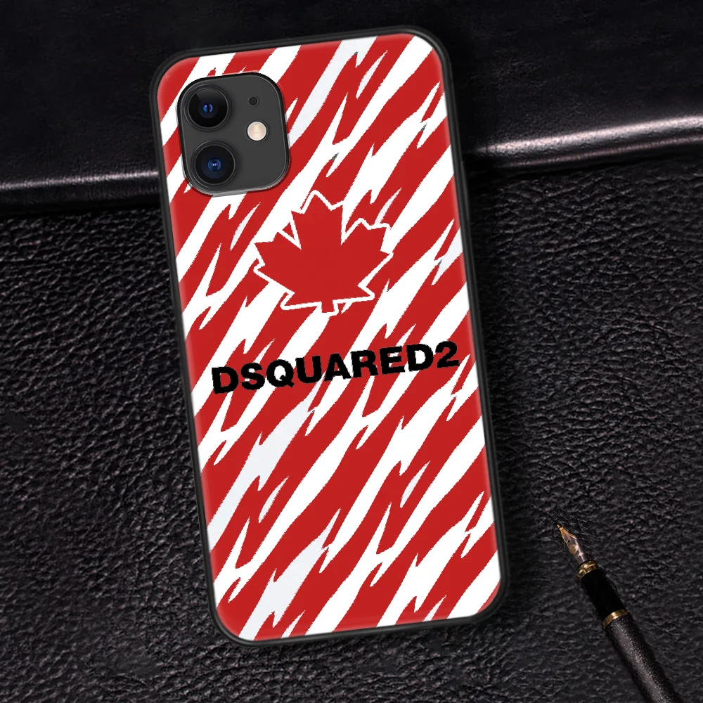 

DSQ2 D2 Fashion Trend Brand Phone Case For Iphone 5 5S SE 2020 6 6S 7 8 Plus 11 12 Mini X XS XR Pro Max black Bumper Trend Funda