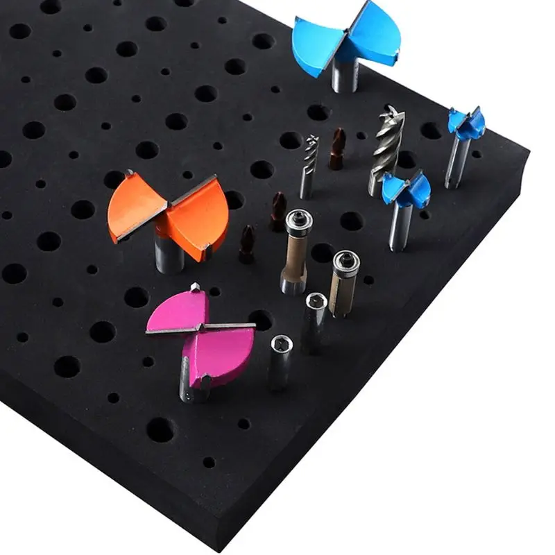 

110 Holes Router Bit Tray Storage Holder for 1/4'' 1/2'' Shank Milling Cutters D0AC