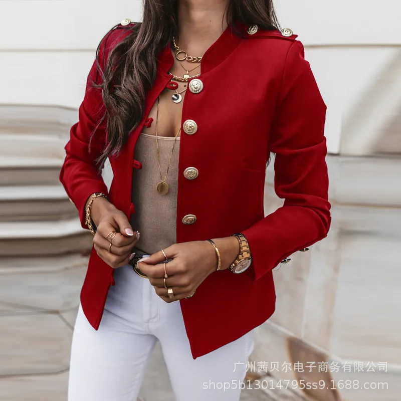 

WEPBEL Fashion Autumn Women Solid Blazers and Jackets Work Office Lady Suit Slim Single Breasted Business Female Blazer Coat