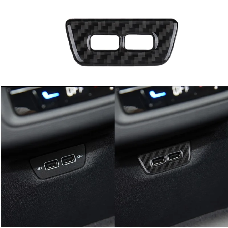 

Fit For VW Golf 8 MK8 2020 2021 Carbon Fiber Sticker Rear USB Port Frame Trim Car Accessories