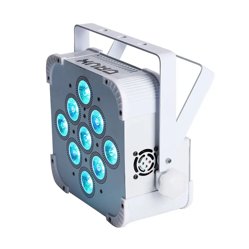 WHTIE чехол наличии 9pc18W 6in1 RGBAW + УФ Батарея Беспроводной светодиодный Par Светильник