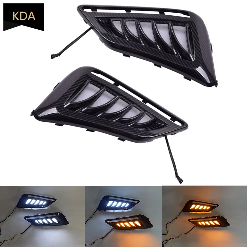 

2 шт., 3 цвета, авто DRL, 12 В, светодиодный светильник дневного света, сигнал поворота, Дневной светильник, противотуманная фара для MG MG6 2017 2018, 2019,...