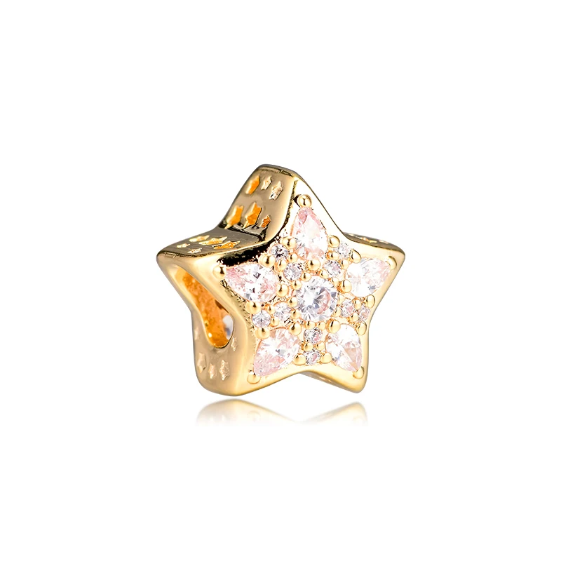 

CKK Silver 925 Jewelry Shine Celestial Star Charm Fits Original Bracelets Sterling Silver Beads