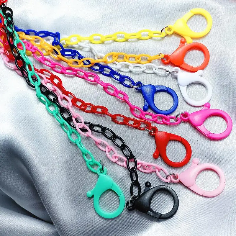 9 pcs new trendy multi function mask chain fashion acrylic link chain for necklace phone bag long chain for women kids men gift free global shipping