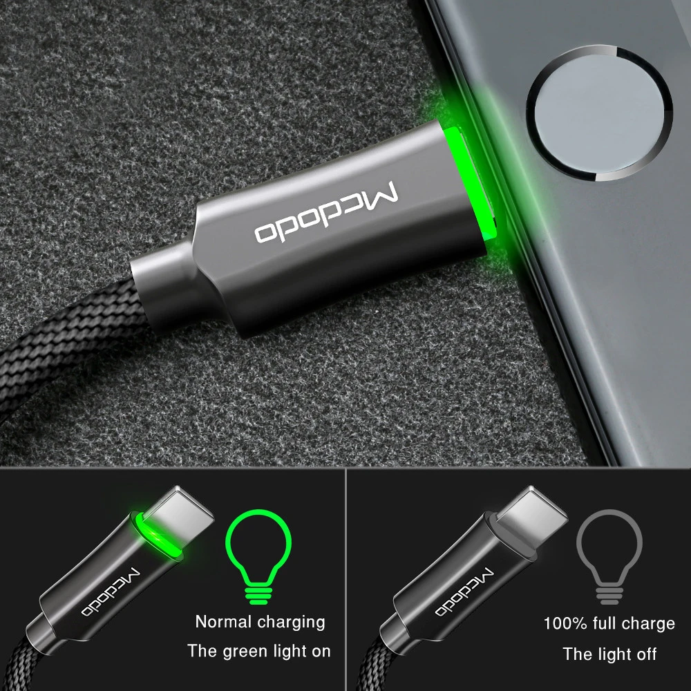 MCDODO USB Cable Auto Disconnect 2.4A for iPhone12 11 Pro XS Max XR 8 7 6S Plus iPad lightning Fast Charging LED Phone Data Cord