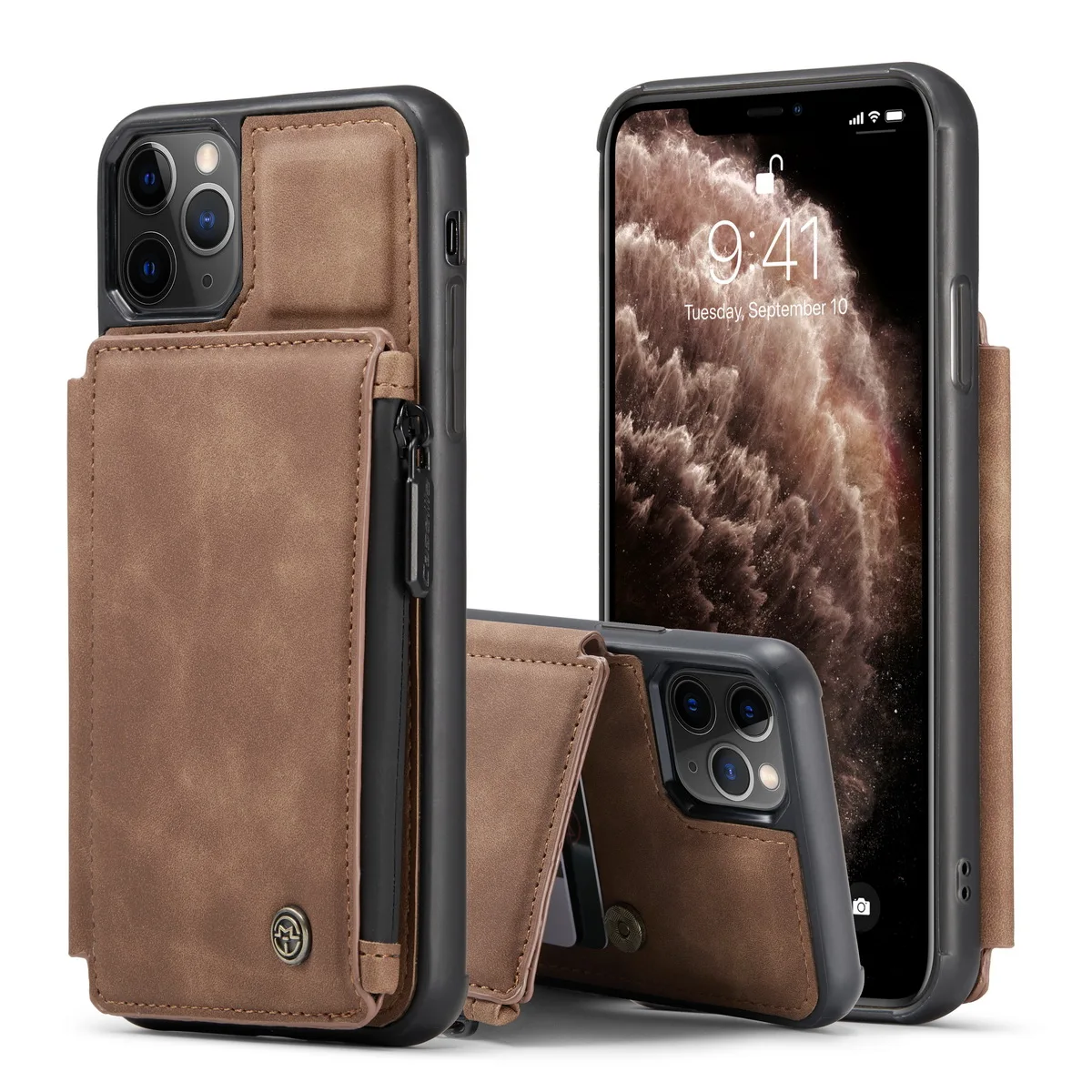 Кожаный чехол кошелек C20 CaseMe в стиле ретро для телефона iPhone 12 Pro Max 11 8 Plus 7 X XR XS SE 2020