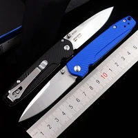 2021 newest bm 485 outdoor folding knife m390 blade hunt tactical camping knife red nylon handle combat tools