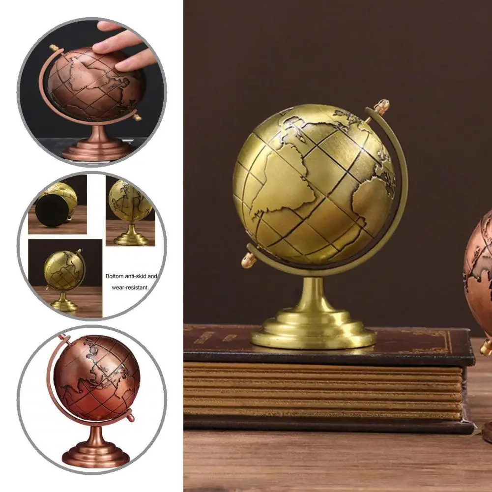 

Widely Applied Practical Brass Sphere Globe Iron Display Multi-purpose World Globe Vintage Style for Desktop