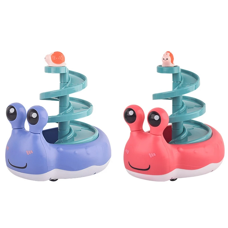 

Creative Children Cute Snail Shape Glider Rail Car Rotating Inertial Car Slide Toy with Track Toy Kids Gift Set