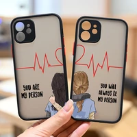 youre my person lovers pairs pattern matte shockproof phone cases for iphone 13 pro max 11 12 mini xs xr 6s 7 8 plus se2 case