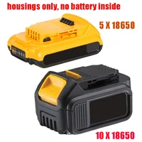 dcb200 li ion battery plastic case pcb charging protection circuit board box shell for dewalt 18v 20v dcb183 label housings