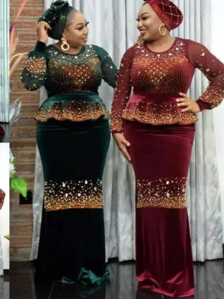 Африканские платья для женщин весна-осень 2021 длинное платье из полиэстера с