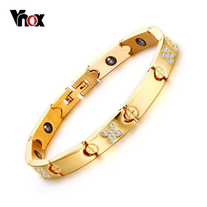 Vnox женский Браслеты золото цвет Нержавеющая сталь Любовь Bijoux Регулируемый
