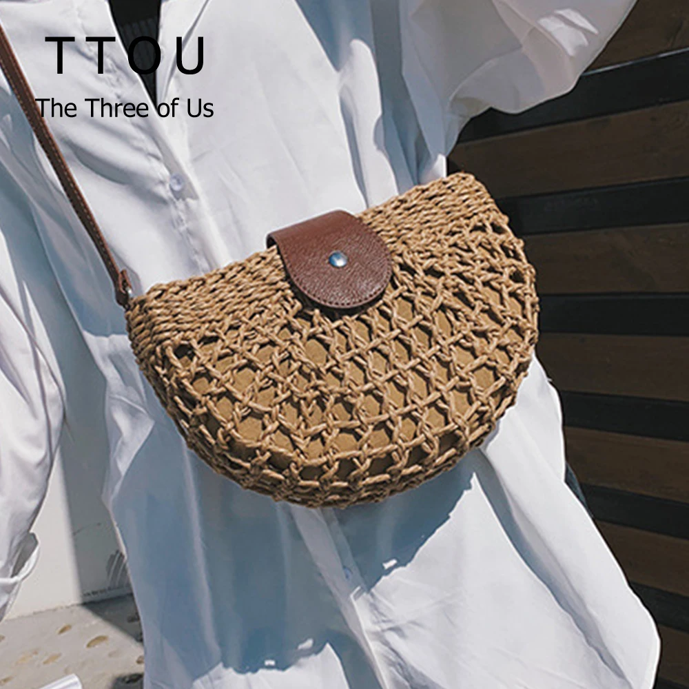 Винтажная соломенная сумка круглые плетеные сумки ручной работы летние пляжные
