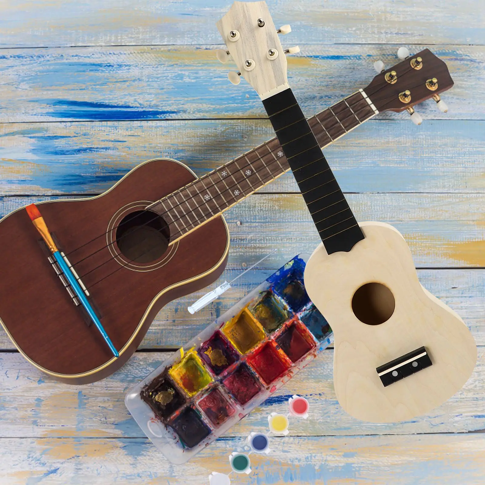 

1 Set Ukelele DIY Kit Paintable Ukelele DIY Kit Make Your Own Hawaii Ukulele
