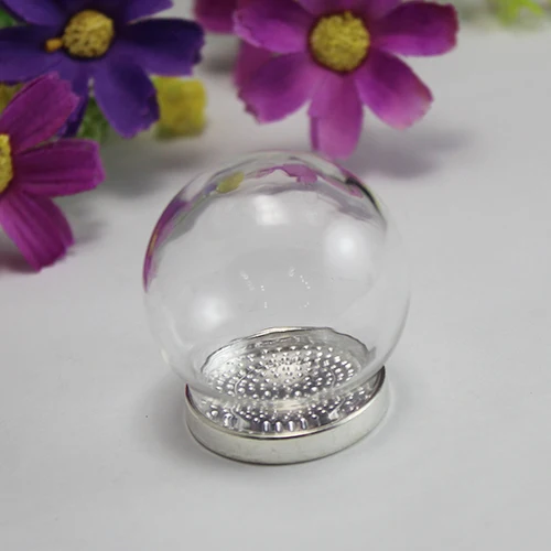 Glass-Silver Base 2 шт Маленький принц Розовый стеклянный глобус с основа Подвески DIY стеклянный купол стеклянная подвеска из стеклянного флакона подвеска в виде флакона - Окраска металла: Glass-Silver Base