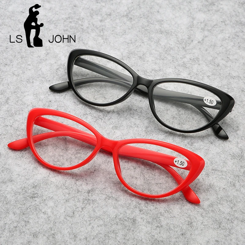 Очки LS JOHN для чтения кошачий глаз женские ультралегкие компьютерные очки