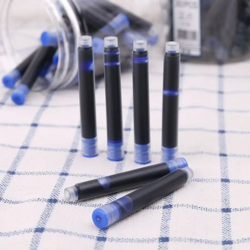 

30pcs Jinhao Universal Black Blue Fountain Pen Ink Sac Cartridges 2.6mm Refills School Office Stationery